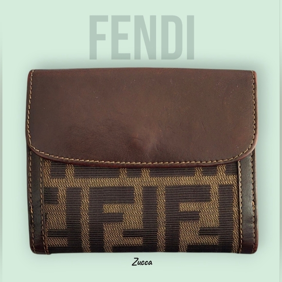 Fendi Other - Fendi (Vintage) Zucca Canvas And Leather Bifold Wallet-Brown